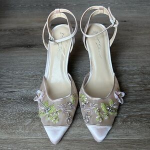 Betsey Johnson Pink Floral Embellished Heels
